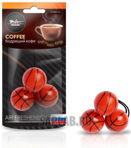 Купить запчасть AIRLINE - AFBB132 Ароматизатор подвесной Баскетбол бодрящий кофе