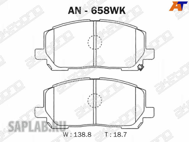 Купить запчасть AKEBONO - AN-658WK Колодки тормозные дисковые передние LEXUS RX AN-658WK