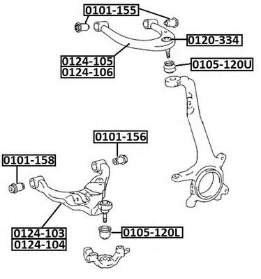 Купить запчасть Asva - 0105120L Пыльник шаровой опоры нижнего рычага TOYOTA/ LAND CRUISER PRADO 120 2002-FJ CRUISER GSJ15 2006-4RUNNER