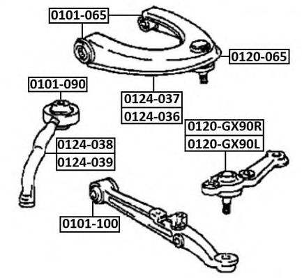 Купить запчасть Asva - 0120GX90L Опора шаровая нижнего рычага лев TOYOTA/ MARK II CHAISER CRESTA GX90TOYOTA/ MARK 2/ CHAISER/ CREST