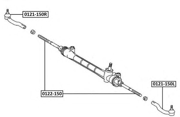 Купить запчасть Asva - 0121150L Наконечник рулевой тяги лев TOYOTA/ LEXUS/ AURIS/ COROLLA NZE150/ ZRE150/ ADE150/ NDE150/ ZZE