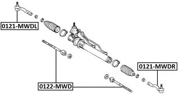 Купить запчасть ASVA - 0121MWDL Наконечник рулевой тяги лев TOYOTA/ MARK II CHAISER CRESTA JX93/ 105 4WDTOYOTA/ BREVIS JCG15