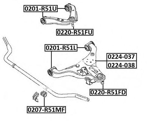 Купить запчасть ASVA - 0220R51FD Опора шаровая нижнего рычага прав/лев NISSAN/ PATHFINDER R51 2005-NAVARA D40 2005-/43 мм