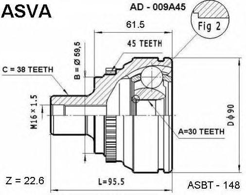 Купить запчасть ASVA - AD009A45 