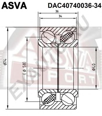 Купить запчасть Asva - DAC4074003634 Подшипник ступицы колеса (комплект) перед прав/лев MITSUBISHI/ CARISMA DA 1995-2003 MITSUBISHI/ LANCER/ COLT CA 1991