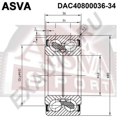 Купить запчасть Asva - DAC4080003634 Снят с производства Подшипник ступицы колеса (комплект) перед прав/лев MITSUBISHI/ CARISMA DA 1995-2003 MITSUBISHI/ CHARIOT/ SPACE WAGON