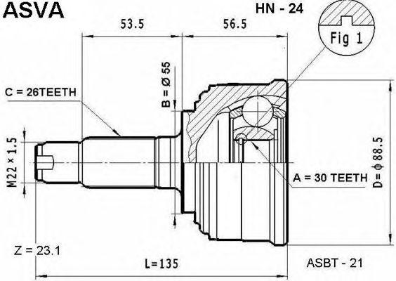 Купить запчасть ASVA - HN24 