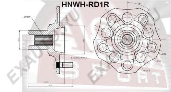 Купить запчасть Asva - HNWHRD1R Ступица колеса зад прав/лев HONDA/ CR-V RD1 1995-2002HONDA/ CR-V RD2 1995-2002