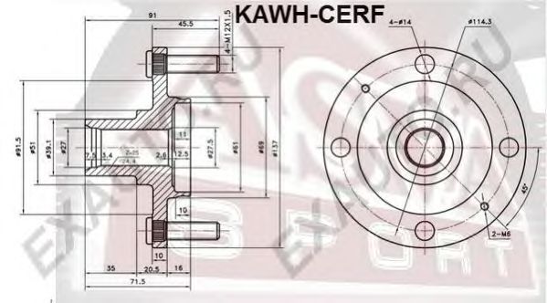 Купить запчасть Asva - KAWHCERF Ступица колеса перед прав/лев KIA/ CERATO I 2004-2009
