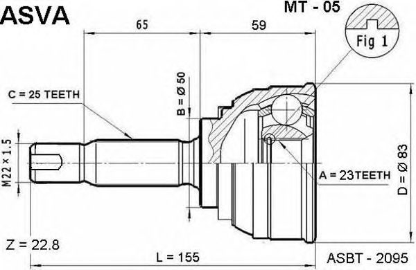 Купить запчасть Asva - MT05 ШРУС внешний прав/лев MITSUBISHI/ GALANT ( E1A) ETERNA CHARIOT MIRAGE LANCER TREDIA COL
