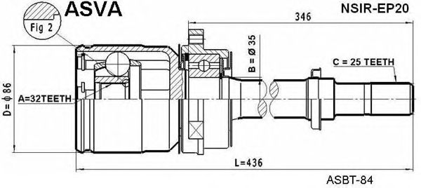Купить запчасть Asva - NSIREP20 ШРУС внутренний прав NISSAN/PRIMERA P11(SR20)/32*40*25 мм