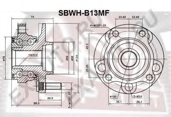 Купить запчасть Asva - SBWHB13MF Ступица колеса с ABS перед прав/лев SUBARU/ LEGACY BL 2003<
