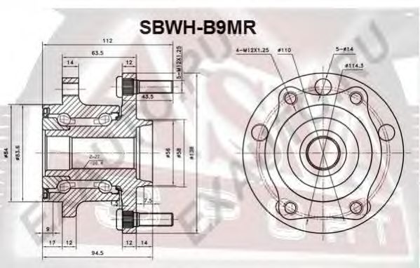 Купить запчасть Asva - SBWHB9MR Ступица колеса с ABS зад прав/лев SUBARU/ B9 TRIBECA 2004-