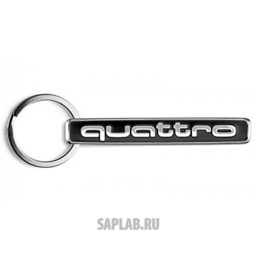 Купить запчасть AUDI - 3181400900 Металлический брелок с карабином Audi Key ring quattro, black/silver, артикул 3181400900