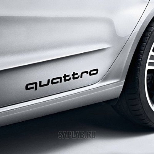Купить запчасть AUDI - 4G0064317AY9B Комплект из двух наклеек Audi quattro Sticker Set - Brilliant Black 2017