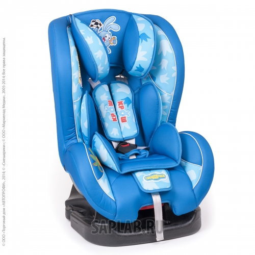 Купить запчасть AUTOPROFI - SMDK200KROSH Кресло детское (от 0 до 18 кг) до 4-х лет Смешарики полиэстер (синий/голубой) "Крош"