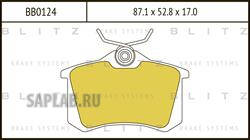 Купить запчасть BLITZ - BB0124 Колодки тормозные дисковые задние AUDI A3/A4 96-SKODA Octavia/Rapid 99-VW Golf/Passat/Sharan 92- BB0124