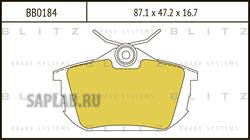 Купить запчасть BLITZ - BB0184 Колодки тормозные дисковые задние MITSUBISHI Carisma/Colt/Space star 95-SMART Forfour 04-VOLVO S40/V40 95- BB0184