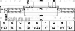 Купить запчасть Blitz - BS0250 Диск тормозной вентилируемый перед NISSAN Pathfinder/Navara 05->