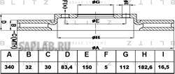 Купить запчасть Blitz - BS0353 Диск тормозной перед TOYOTA Land 07->