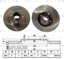 Купить запчасть Blitz - BS0371 Диск тормозной зад RENAULT Clio/Megane/Modus/Twingo 02->