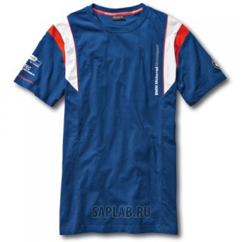 Купить запчасть BMW - 76628560950 Мужская футболка BMW Motorrad Motorsport T-Shirt, for Men, Blue, артикул 76628560950