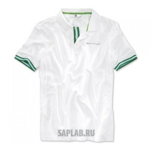 Купить запчасть BMW - 80142285727 Мужская футболка BMW Golfsport Polo Shirt, men, White/Green, артикул 80142285727