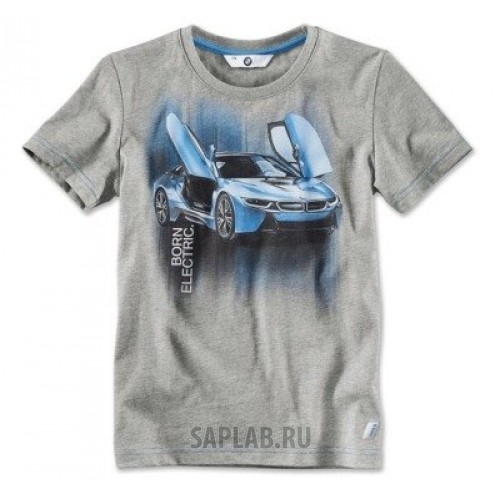 Купить запчасть BMW - 80142411520 Детская футболка BMW i T-Shirt with i8 Print, Kids., артикул 80142411520