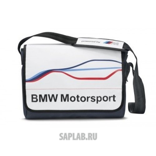 Купить запчасть BMW - 80222285881 Спортивная сумка BMW Motorsport Messenger Bag, White/Team Blue, артикул 80222285881