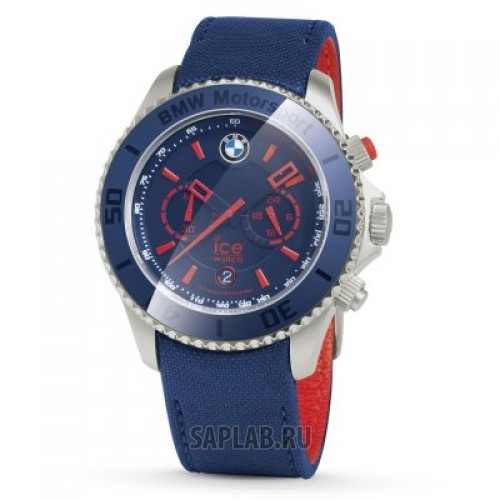 Купить запчасть BMW - 80262285903 Часы BMW Motorsport ICE Watch Steel Chrono, unisex, Team Blue with M Red, артикул 80262285903