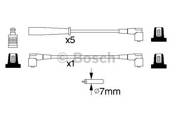 Купить запчасть Bosch - 0986356753 Комплект высоковольтных проводов VOLVO 850/ V70 I/ S70/ C70 Coupe/ S80 I/ C70 I Cabrio