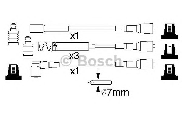 Купить запчасть BOSCH - 0986356801 Комплект высоковольтных проводов Opel Vectra 1.8/2.0 88>