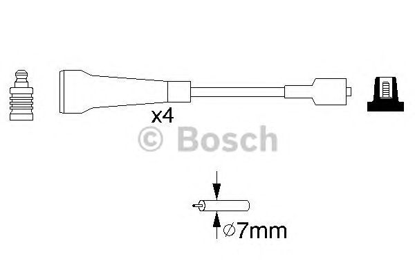 Купить запчасть Bosch - 0986356967 Комплект высоковольтных проводов RENAULT =>2003
