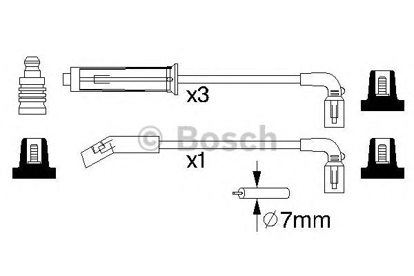 Купить запчасть Bosch - 0986356980 Комплект высоковольтных проводов DAEWOO Lanos, CHEVROLET Kalos 14/15 97->