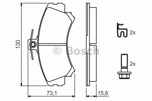 Купить запчасть Bosch - 0986424371 Колодки тормозные дисковые перед MITSUBISHI COLT VI (Z3_A, Z2_A) 1.3 06.2004 - 06.2012 <=> MITSUBISHI CARISMA (DA_) 1.6 (DA1A) 09.2000 - 06.2006