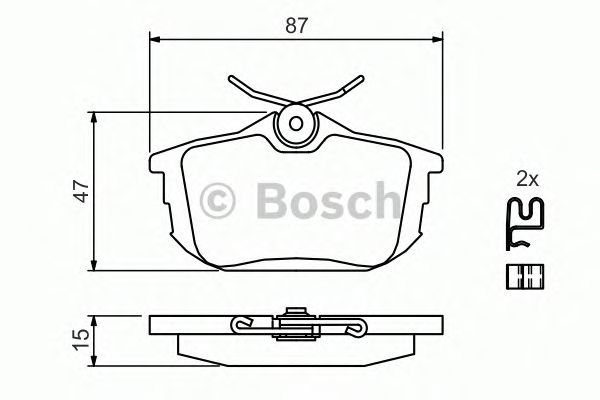 Купить запчасть Bosch - 0986424427 Колодки тормозные дисковые перед MITSUBISHI COLT VI (Z3_A, Z2_A) 1.3 06.2004 - 06.2012 <=> MITSUBISHI CARISMA Saloon (DA_) 1.6 (DA1A) 09.2000 - 06.2006