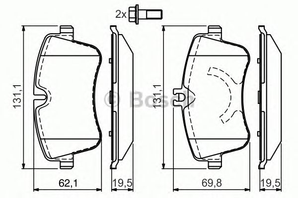 Купить запчасть Bosch - 0986424517 Колодки тормозные дисковые перед MERCEDES-BENZ C-CLASS (W203) C 200 Kompressor (203.045) 05.2000 - 06.2002 <=> MERCEDES-BENZ C-CLASS (W203) C 230 Kompressor (203.040) 02.2004 - 02.2007