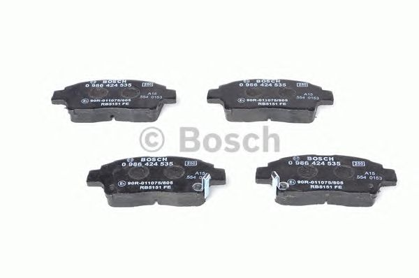 Купить запчасть Bosch - 0986424535 Колодки тормозные дисковые перед TOYOTA YARIS (_P1_) 1.0 (SCP10_) 04.1999 - 09.2005 <=> TOYOTA YARIS (_P1_) 1.3 (NCP10_, SCP12_) 11.1999 - 10.2005