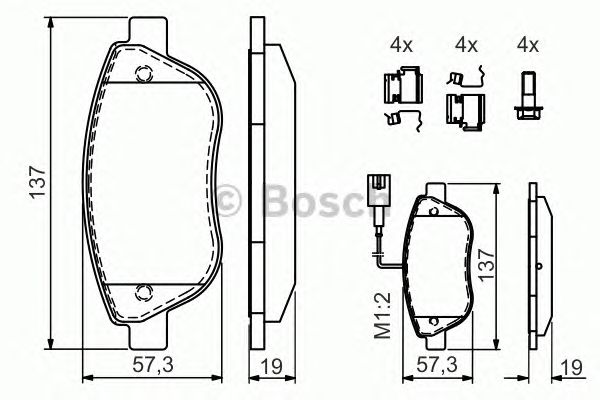 Купить запчасть Bosch - 0986424596 Колодки тормозные дисковые перед FIAT LINEA (323_, 110_) 1.4 T-Jet 09.2007 -  <=> FIAT BRAVO II (198_) 1.4 T-Jet 09.2007 - 