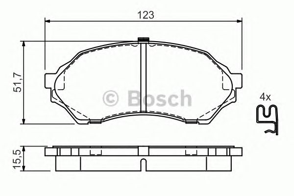 Купить запчасть Bosch - 0986424610 Колодки тормозные дисковые перед MAZDA 323 F VI (BJ) 1.5 16V 09.1998 - 01.2001 <=> MAZDA 323 F VI (BJ) 1.6 01.2001 - 05.2004
