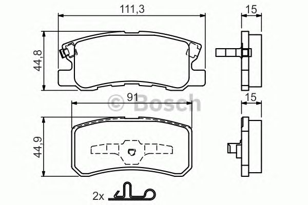 Купить запчасть Bosch - 0986424717 Колодки тормозные дисковые зад MITSUBISHI OUTLANDER II (CW_W) 2.4 4WD (CW5W) 09.2007 - 11.2012 <=> MITSUBISHI ASX (GA_W_) 1.8 02.2010 -
