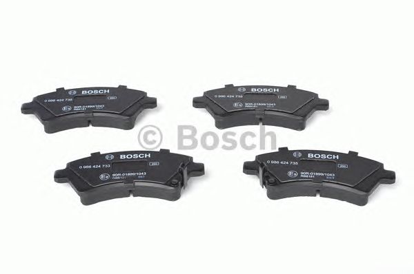 Купить запчасть Bosch - 0986424735 Колодки тормозные дисковые перед TOYOTA COROLLA Saloon (_E12_) 1.6 VVT-i (ZZE121_) 10.2001 - 07.2007 <=> TOYOTA COROLLA (_E12_) 1.6 VVT-i (ZZE121_) 01.2002 - 12.2006