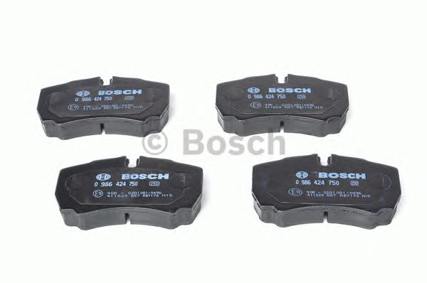 Купить запчасть Bosch - 0986424750 Колодки тормозные дисковые зад FORD TRANSIT Box (FA_ _) 2.2 TDCi RWD 10.2011 - <=> FORD TRANSIT Platform/Chassis (FM_ _, FN_ _) 2.2 TDCi RWD 10.2011 - 08.2014