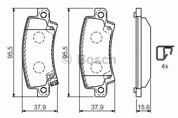 Купить запчасть Bosch - 0986424790 Колодки тормозные дисковые зад TOYOTA COROLLA Saloon (_E12_) 1.6 VVT-i (ZZE121_) 10.2001 - 07.2007 <=> TOYOTA COROLLA (_E12_) 1.6 VVT-i (ZZE121_) 01.2002 - 12.2006