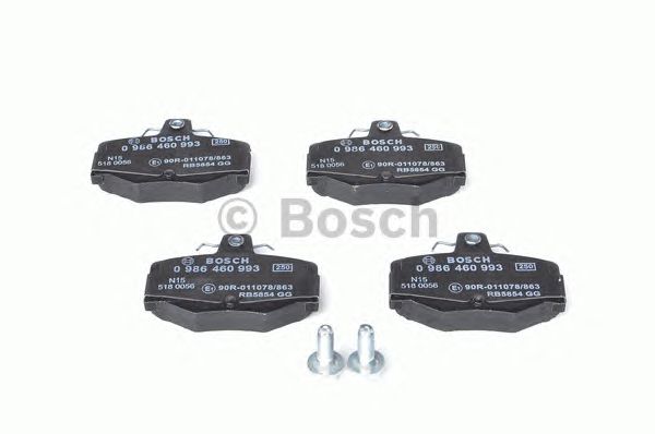Купить запчасть Bosch - 0986460993 Колодки тормозные дисковые зад NISSAN ALMERA II (N16) 1.5 10.2002 - <=> NISSAN ALMERA II (N16) 1.8 10.2002 -