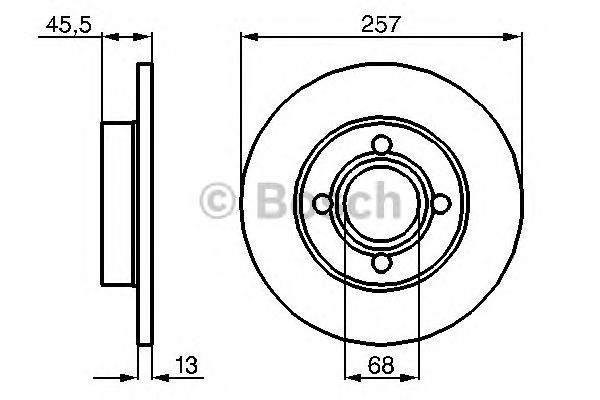 Купить запчасть Bosch - 0986478016 Диск тормозной перед AUDI 80 (89, 89Q, 8A, B3) 1.8 S 09.1986 - 10.1991 <=> AUDI 100 (44, 44Q, C3) 1.8 Cat 03.1985 - 11.1990