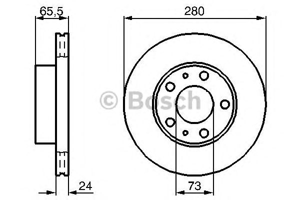 Купить запчасть Bosch - 0986478434 Диск тормозной перед FIAT DUCATO Box (244_) 2.3 JTD 04.2002 - <=> PEUGEOT BOXER Box 2.2 HDi 130 03.2011 -