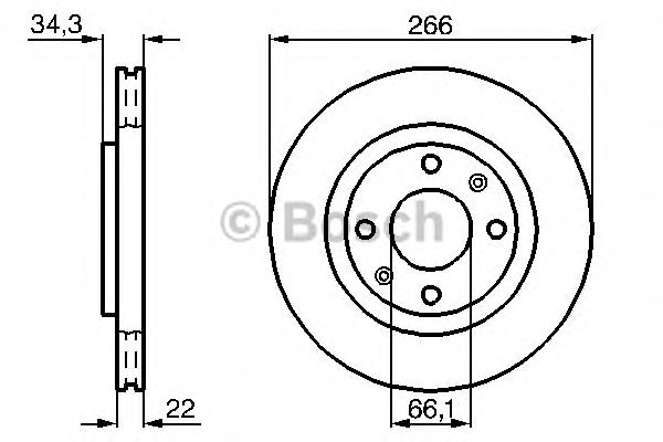 Купить запчасть Bosch - 0986478618 Диск тормозной перед PEUGEOT 307 (3A/C) 1.6 16V 08.2000 - 11.2007 <=> PEUGEOT 207 (WA_, WC_) 1.4 16V 02.2006 -