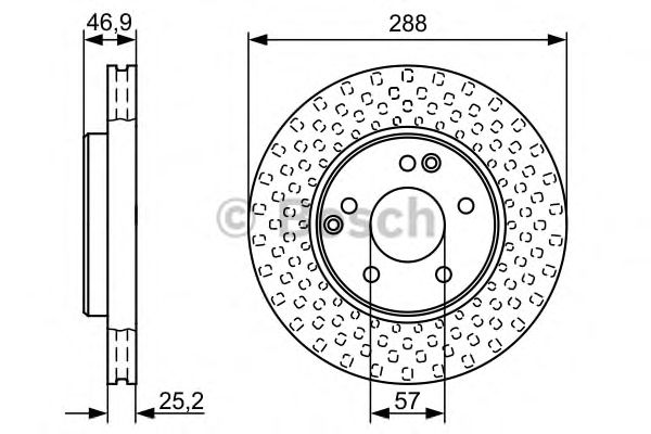 Купить запчасть Bosch - 0986478624 Диск тормозной перед MERCEDES-BENZ E-CLASS (W210) E 240 (210.061) 06.1997 - 08.2000 <=> MERCEDES-BENZ E-CLASS (W210) E 230 (210.037) 06.1995 - 06.1997