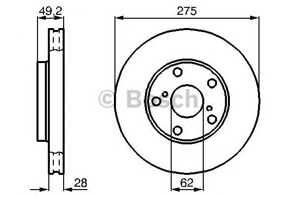 Купить запчасть Bosch - 0986478632 Диск тормозной перед TOYOTA CAMRY Saloon (_V3_) 2.4 (ACV30_, ACV36) 11.2001 - 11.2006 <=> TOYOTA CAMRY (_V2_) 2.2 (SXV20_) 08.1996 - 11.2001